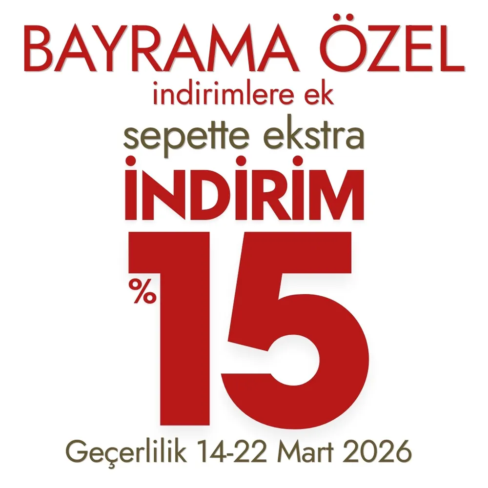 Tüm Ürünlerde %15 İndirim