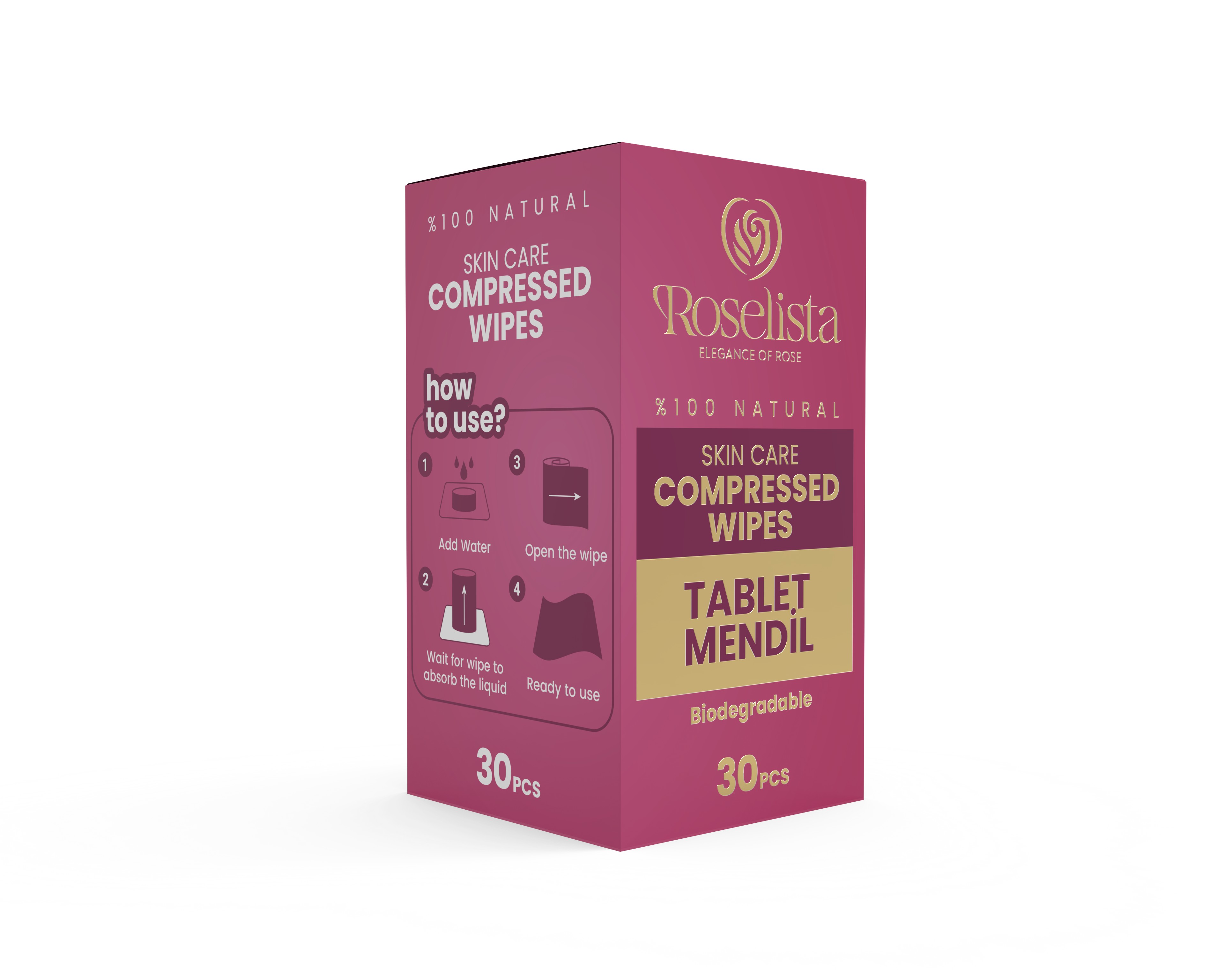 Roselista Tablet Mendil 30 Adet